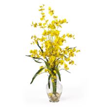 Dancing Lady Artificial Flower Arrangement in Artificial Water (Color: Yellow)