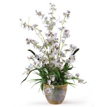 Dancing Lady Orchid Silk Flower Arrangement (Color: White)
