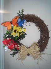 Wildflower Wreath  Silk Floral Arrangement (size: small)