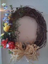 Wildflower Wreath  Silk Floral Arrangement (size: large)
